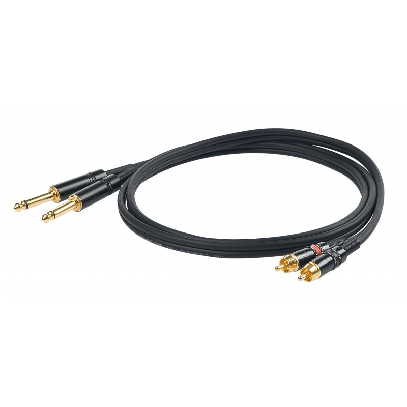 PROEL STAGE CHLP310LU3 CHALLENGE Series kabel stereo 2x wtyk Jack 6.3 - 2x wtyk RCA, dł. 3m